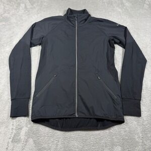 Icebreaker Tech Trainer Hybrid Jacket Women Medium Black Merino Wool Full Zip